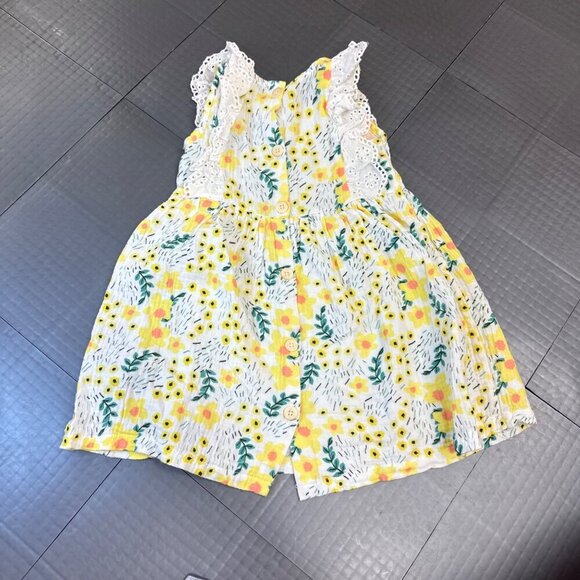 JESSICA SIMPSON GIRLS YELLOW FLOWER DRESS SIZE 4T - Picture 3 of 4